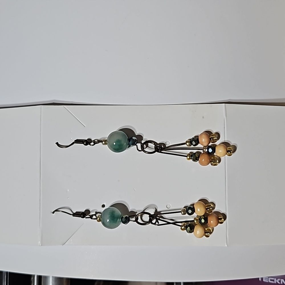 Boho jade earrings